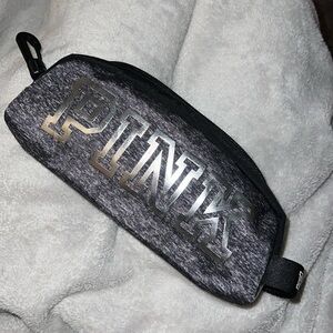 PINK Heathered Grey Pencil/Brush Case